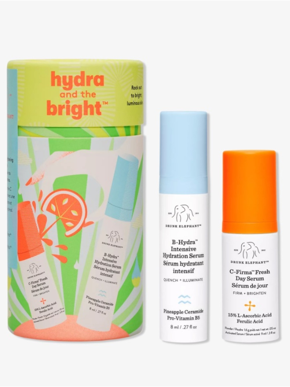 BNIB Drunk Elephant Hydra & C-Firma MINI HYDRA AND BRIGHT SET